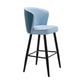Contemporary Metal Upholstered Barstool Indoor Bar Stool with Iron Legs and Low Back Blue 1 Piece Counter Stool(26"H) Clearhalo 'Bar Furniture' 'Bar Stools' 'bar_stools' 'furn' 'furn_bar_stools' 'furniture_bar_stools' 'Kitchen & Dining Furniture' 'kitchen&dining_furn' 'kitchen' 'kitchen_furn' Furniture' 4251292