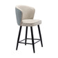 Contemporary Metal Upholstered Barstool Indoor Bar Stool with Iron Legs and Low Back Blue-White 1 Piece Short Stool(22"H) Clearhalo 'Bar Furniture' 'Bar Stools' 'bar_stools' 'furn' 'furn_bar_stools' 'furniture_bar_stools' 'Kitchen & Dining Furniture' 'kitchen&dining_furn' 'kitchen' 'kitchen_furn' Furniture' 4251295