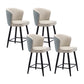 Contemporary Metal Upholstered Barstool Indoor Bar Stool with Iron Legs and Low Back Blue-White 4 Piece Set Short Stool(22"H) Clearhalo 'Bar Furniture' 'Bar Stools' 'bar_stools' 'furn' 'furn_bar_stools' 'furniture_bar_stools' 'Kitchen & Dining Furniture' 'kitchen&dining_furn' 'kitchen' 'kitchen_furn' Furniture' 4251297