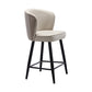 Contemporary Metal Upholstered Barstool Indoor Bar Stool with Iron Legs and Low Back White 1 Piece Short Stool(22"H) Clearhalo 'Bar Furniture' 'Bar Stools' 'bar_stools' 'furn' 'furn_bar_stools' 'furniture_bar_stools' 'Kitchen & Dining Furniture' 'kitchen&dining_furn' 'kitchen' 'kitchen_furn' Furniture' 4251298