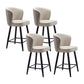 Contemporary Metal Upholstered Barstool Indoor Bar Stool with Iron Legs and Low Back White 4 Piece Set Short Stool(22"H) Clearhalo 'Bar Furniture' 'Bar Stools' 'bar_stools' 'furn' 'furn_bar_stools' 'furniture_bar_stools' 'Kitchen & Dining Furniture' 'kitchen&dining_furn' 'kitchen' 'kitchen_furn' Furniture' 4251300