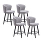 Contemporary Metal Upholstered Barstool Indoor Bar Stool with Iron Legs and Low Back Grey 4 Piece Set Short Stool(22"H) Clearhalo 'Bar Furniture' 'Bar Stools' 'bar_stools' 'furn' 'furn_bar_stools' 'furniture_bar_stools' 'Kitchen & Dining Furniture' 'kitchen&dining_furn' 'kitchen' 'kitchen_furn' Furniture' 4251303