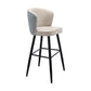 Contemporary Metal Upholstered Barstool Indoor Bar Stool with Iron Legs and Low Back Blue-White 1 Piece Bar Stool(30"H) Clearhalo 'Bar Furniture' 'Bar Stools' 'bar_stools' 'furn' 'furn_bar_stools' 'furniture_bar_stools' 'Kitchen & Dining Furniture' 'kitchen&dining_furn' 'kitchen' 'kitchen_furn' Furniture' 4251304