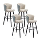 Contemporary Metal Upholstered Barstool Indoor Bar Stool with Iron Legs and Low Back Blue-White 4 Piece Set Bar Stool(30"H) Clearhalo 'Bar Furniture' 'Bar Stools' 'bar_stools' 'furn' 'furn_bar_stools' 'furniture_bar_stools' 'Kitchen & Dining Furniture' 'kitchen&dining_furn' 'kitchen' 'kitchen_furn' Furniture' 4251306