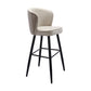 Contemporary Metal Upholstered Barstool Indoor Bar Stool with Iron Legs and Low Back White 1 Piece Bar Stool(30"H) Clearhalo 'Bar Furniture' 'Bar Stools' 'bar_stools' 'furn' 'furn_bar_stools' 'furniture_bar_stools' 'Kitchen & Dining Furniture' 'kitchen&dining_furn' 'kitchen' 'kitchen_furn' Furniture' 4251307