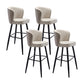 Contemporary Metal Upholstered Barstool Indoor Bar Stool with Iron Legs and Low Back White 4 Piece Set Bar Stool(30"H) Clearhalo 'Bar Furniture' 'Bar Stools' 'bar_stools' 'furn' 'furn_bar_stools' 'furniture_bar_stools' 'Kitchen & Dining Furniture' 'kitchen&dining_furn' 'kitchen' 'kitchen_furn' Furniture' 4251309