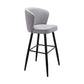 Contemporary Metal Upholstered Barstool Indoor Bar Stool with Iron Legs and Low Back Grey 1 Piece Bar Stool(30"H) Clearhalo 'Bar Furniture' 'Bar Stools' 'bar_stools' 'furn' 'furn_bar_stools' 'furniture_bar_stools' 'Kitchen & Dining Furniture' 'kitchen&dining_furn' 'kitchen' 'kitchen_furn' Furniture' 4251310