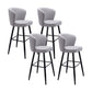 Contemporary Metal Upholstered Barstool Indoor Bar Stool with Iron Legs and Low Back Grey 4 Piece Set Bar Stool(30"H) Clearhalo 'Bar Furniture' 'Bar Stools' 'bar_stools' 'furn' 'furn_bar_stools' 'furniture_bar_stools' 'Kitchen & Dining Furniture' 'kitchen&dining_furn' 'kitchen' 'kitchen_furn' Furniture' 4251312