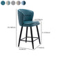 Contemporary Metal Upholstered Barstool Indoor Bar Stool with Iron Legs and Low Back Clearhalo 'Bar Furniture' 'Bar Stools' 'bar_stools' 'furn' 'furn_bar_stools' 'furniture_bar_stools' 'Kitchen & Dining Furniture' 'kitchen&dining_furn' 'kitchen' 'kitchen_furn' Furniture' 4251315