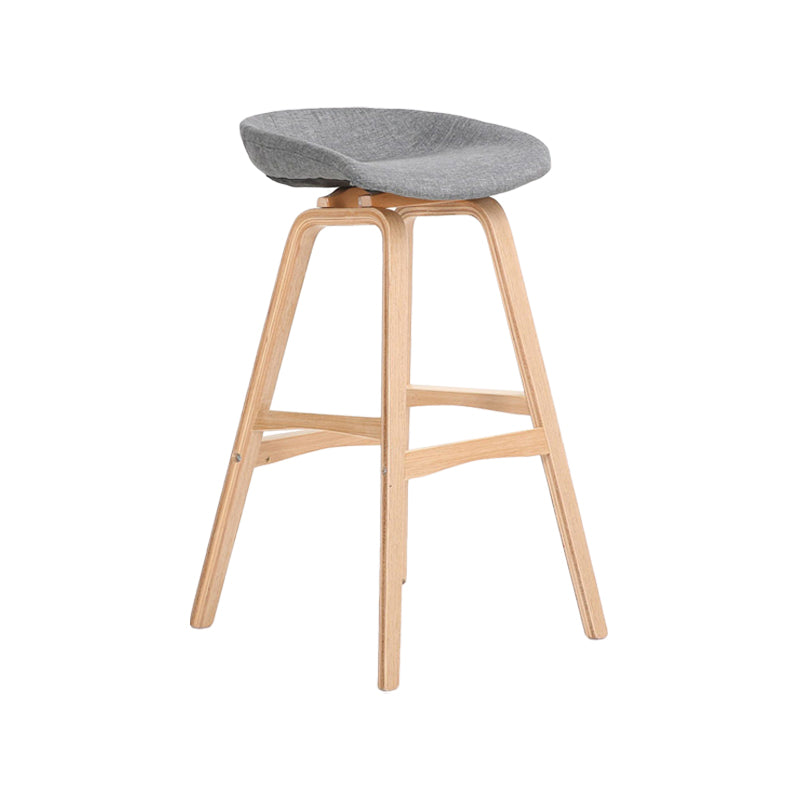 Modern Backless Barstool Indoor Wood Bar Stool with Acrylic Seat Silver 1 Piece Bar Stool(30"H) Clearhalo 'Bar Furniture' 'Bar Stools' 'bar_stools' 'furn' 'furn_bar_stools' 'furniture_bar_stools' 'Kitchen & Dining Furniture' 'kitchen&dining_furn' 'kitchen' 'kitchen_furn' Furniture' 4251317
