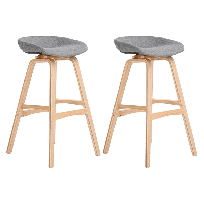 Modern Backless Barstool Indoor Wood Bar Stool with Acrylic Seat Silver 2 Piece Set Bar Stool(30"H) Clearhalo 'Bar Furniture' 'Bar Stools' 'bar_stools' 'furn' 'furn_bar_stools' 'furniture_bar_stools' 'Kitchen & Dining Furniture' 'kitchen&dining_furn' 'kitchen' 'kitchen_furn' Furniture' 4251319