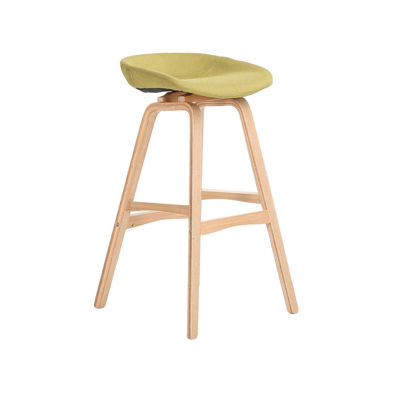 Modern Backless Barstool Indoor Wood Bar Stool with Acrylic Seat Green 1 Piece Bar Stool(30"H) Clearhalo 'Bar Furniture' 'Bar Stools' 'bar_stools' 'furn' 'furn_bar_stools' 'furniture_bar_stools' 'Kitchen & Dining Furniture' 'kitchen&dining_furn' 'kitchen' 'kitchen_furn' Furniture' 4251320