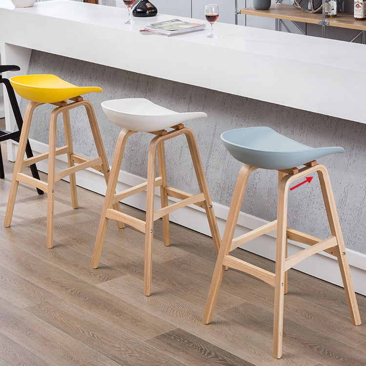 Modern Backless Barstool Indoor Wood Bar Stool with Acrylic Seat Clearhalo 'Bar Furniture' 'Bar Stools' 'bar_stools' 'furn' 'furn_bar_stools' 'furniture_bar_stools' 'Kitchen & Dining Furniture' 'kitchen&dining_furn' 'kitchen' 'kitchen_furn' Furniture' 4251321