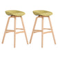 Modern Backless Barstool Indoor Wood Bar Stool with Acrylic Seat Green 2 Piece Set Bar Stool(30"H) Clearhalo 'Bar Furniture' 'Bar Stools' 'bar_stools' 'furn' 'furn_bar_stools' 'furniture_bar_stools' 'Kitchen & Dining Furniture' 'kitchen&dining_furn' 'kitchen' 'kitchen_furn' Furniture' 4251323