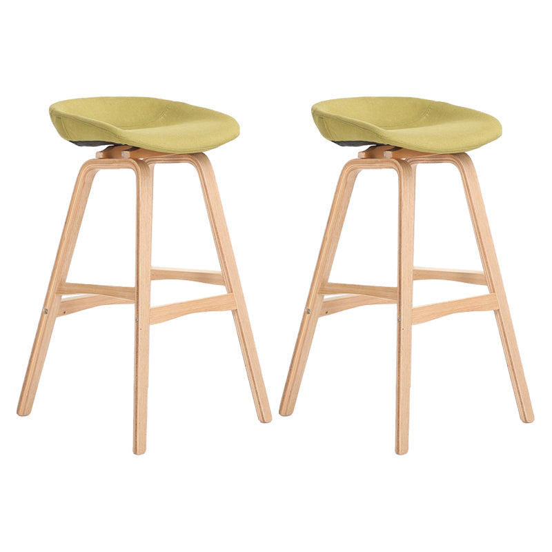 Modern Backless Barstool Indoor Wood Bar Stool with Acrylic Seat Green 2 Piece Set Bar Stool(30"H) Clearhalo 'Bar Furniture' 'Bar Stools' 'bar_stools' 'furn' 'furn_bar_stools' 'furniture_bar_stools' 'Kitchen & Dining Furniture' 'kitchen&dining_furn' 'kitchen' 'kitchen_furn' Furniture' 4251323