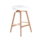 Modern Backless Barstool Indoor Wood Bar Stool with Acrylic Seat White 1 Piece Counter Stool(26"H) Clearhalo 'Bar Furniture' 'Bar Stools' 'bar_stools' 'furn' 'furn_bar_stools' 'furniture_bar_stools' 'Kitchen & Dining Furniture' 'kitchen&dining_furn' 'kitchen' 'kitchen_furn' Furniture' 4251325