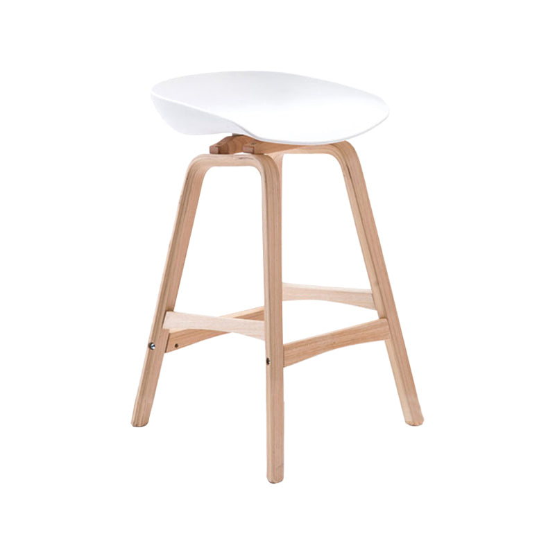 Modern Backless Barstool Indoor Wood Bar Stool with Acrylic Seat White 1 Piece Counter Stool(26"H) Clearhalo 'Bar Furniture' 'Bar Stools' 'bar_stools' 'furn' 'furn_bar_stools' 'furniture_bar_stools' 'Kitchen & Dining Furniture' 'kitchen&dining_furn' 'kitchen' 'kitchen_furn' Furniture' 4251325