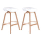 Modern Backless Barstool Indoor Wood Bar Stool with Acrylic Seat White 2 Piece Set Counter Stool(26"H) Clearhalo 'Bar Furniture' 'Bar Stools' 'bar_stools' 'furn' 'furn_bar_stools' 'furniture_bar_stools' 'Kitchen & Dining Furniture' 'kitchen&dining_furn' 'kitchen' 'kitchen_furn' Furniture' 4251327