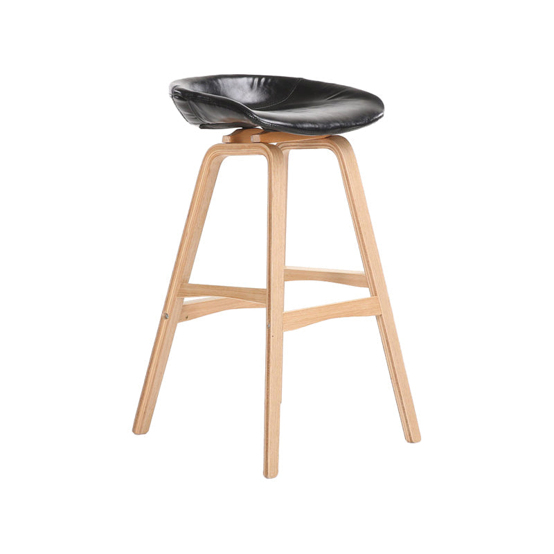Modern Backless Barstool Indoor Wood Bar Stool with Acrylic Seat Matte Black 1 Piece Bar Stool(30"H) Clearhalo 'Bar Furniture' 'Bar Stools' 'bar_stools' 'furn' 'furn_bar_stools' 'furniture_bar_stools' 'Kitchen & Dining Furniture' 'kitchen&dining_furn' 'kitchen' 'kitchen_furn' Furniture' 4251331