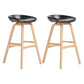 Modern Backless Barstool Indoor Wood Bar Stool with Acrylic Seat Matte Black 2 Piece Set Bar Stool(30"H) Clearhalo 'Bar Furniture' 'Bar Stools' 'bar_stools' 'furn' 'furn_bar_stools' 'furniture_bar_stools' 'Kitchen & Dining Furniture' 'kitchen&dining_furn' 'kitchen' 'kitchen_furn' Furniture' 4251333