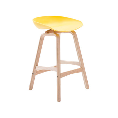 Modern Backless Barstool Indoor Wood Bar Stool with Acrylic Seat Yellow 1 Piece Counter Stool(26"H) Clearhalo 'Bar Furniture' 'Bar Stools' 'bar_stools' 'furn' 'furn_bar_stools' 'furniture_bar_stools' 'Kitchen & Dining Furniture' 'kitchen&dining_furn' 'kitchen' 'kitchen_furn' Furniture' 4251335
