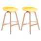 Modern Backless Barstool Indoor Wood Bar Stool with Acrylic Seat Yellow 2 Piece Set Counter Stool(26"H) Clearhalo 'Bar Furniture' 'Bar Stools' 'bar_stools' 'furn' 'furn_bar_stools' 'furniture_bar_stools' 'Kitchen & Dining Furniture' 'kitchen&dining_furn' 'kitchen' 'kitchen_furn' Furniture' 4251337