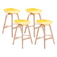 Modern Backless Barstool Indoor Wood Bar Stool with Acrylic Seat Yellow 4 Piece Set Counter Stool(26"H) Clearhalo 'Bar Furniture' 'Bar Stools' 'bar_stools' 'furn' 'furn_bar_stools' 'furniture_bar_stools' 'Kitchen & Dining Furniture' 'kitchen&dining_furn' 'kitchen' 'kitchen_furn' Furniture' 4251338