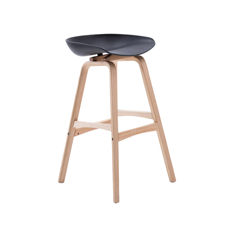 Modern Backless Barstool Indoor Wood Bar Stool with Acrylic Seat Black 1 Piece Bar Stool(30"H) Clearhalo 'Bar Furniture' 'Bar Stools' 'bar_stools' 'furn' 'furn_bar_stools' 'furniture_bar_stools' 'Kitchen & Dining Furniture' 'kitchen&dining_furn' 'kitchen' 'kitchen_furn' Furniture' 4251339