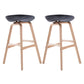 Modern Backless Barstool Indoor Wood Bar Stool with Acrylic Seat Black 2 Piece Set Bar Stool(30"H) Clearhalo 'Bar Furniture' 'Bar Stools' 'bar_stools' 'furn' 'furn_bar_stools' 'furniture_bar_stools' 'Kitchen & Dining Furniture' 'kitchen&dining_furn' 'kitchen' 'kitchen_furn' Furniture' 4251340
