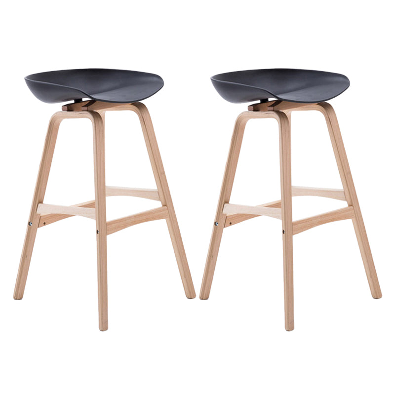 Modern Backless Barstool Indoor Wood Bar Stool with Acrylic Seat Black 2 Piece Set Bar Stool(30"H) Clearhalo 'Bar Furniture' 'Bar Stools' 'bar_stools' 'furn' 'furn_bar_stools' 'furniture_bar_stools' 'Kitchen & Dining Furniture' 'kitchen&dining_furn' 'kitchen' 'kitchen_furn' Furniture' 4251340