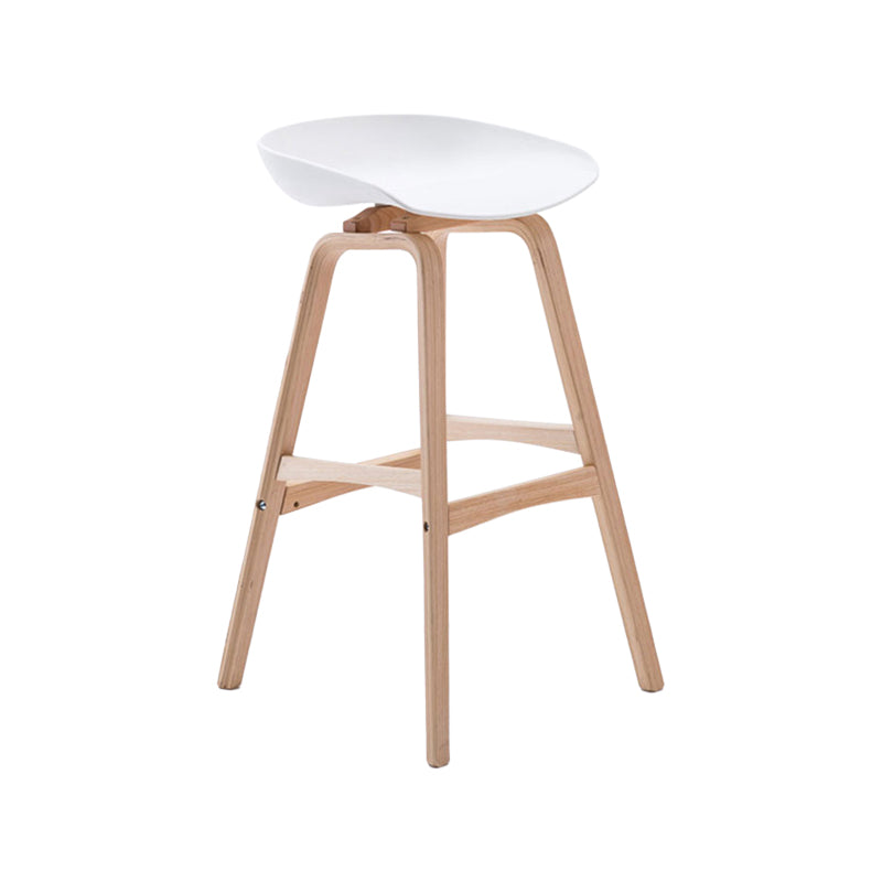 Modern Backless Barstool Indoor Wood Bar Stool with Acrylic Seat White 1 Piece Bar Stool(30"H) Clearhalo 'Bar Furniture' 'Bar Stools' 'bar_stools' 'furn' 'furn_bar_stools' 'furniture_bar_stools' 'Kitchen & Dining Furniture' 'kitchen&dining_furn' 'kitchen' 'kitchen_furn' Furniture' 4251342