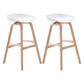 Modern Backless Barstool Indoor Wood Bar Stool with Acrylic Seat White 2 Piece Set Bar Stool(30"H) Clearhalo 'Bar Furniture' 'Bar Stools' 'bar_stools' 'furn' 'furn_bar_stools' 'furniture_bar_stools' 'Kitchen & Dining Furniture' 'kitchen&dining_furn' 'kitchen' 'kitchen_furn' Furniture' 4251343