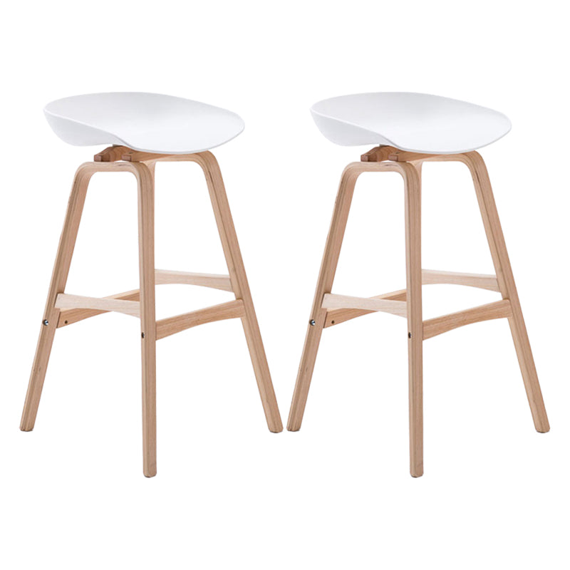 Modern Backless Barstool Indoor Wood Bar Stool with Acrylic Seat White 2 Piece Set Bar Stool(30"H) Clearhalo 'Bar Furniture' 'Bar Stools' 'bar_stools' 'furn' 'furn_bar_stools' 'furniture_bar_stools' 'Kitchen & Dining Furniture' 'kitchen&dining_furn' 'kitchen' 'kitchen_furn' Furniture' 4251343