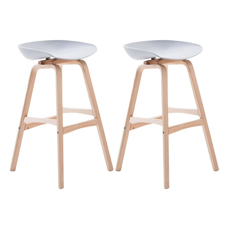 Modern Backless Barstool Indoor Wood Bar Stool with Acrylic Seat Grey 2 Piece Set Bar Stool(30"H) Clearhalo 'Bar Furniture' 'Bar Stools' 'bar_stools' 'furn' 'furn_bar_stools' 'furniture_bar_stools' 'Kitchen & Dining Furniture' 'kitchen&dining_furn' 'kitchen' 'kitchen_furn' Furniture' 4251346