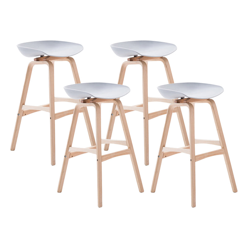 Modern Backless Barstool Indoor Wood Bar Stool with Acrylic Seat Grey 4 Piece Set Bar Stool(30"H) Clearhalo 'Bar Furniture' 'Bar Stools' 'bar_stools' 'furn' 'furn_bar_stools' 'furniture_bar_stools' 'Kitchen & Dining Furniture' 'kitchen&dining_furn' 'kitchen' 'kitchen_furn' Furniture' 4251347