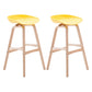 Modern Backless Barstool Indoor Wood Bar Stool with Acrylic Seat Yellow 2 Piece Set Bar Stool(30"H) Clearhalo 'Bar Furniture' 'Bar Stools' 'bar_stools' 'furn' 'furn_bar_stools' 'furniture_bar_stools' 'Kitchen & Dining Furniture' 'kitchen&dining_furn' 'kitchen' 'kitchen_furn' Furniture' 4251349
