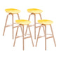 Modern Backless Barstool Indoor Wood Bar Stool with Acrylic Seat Yellow 4 Piece Set Bar Stool(30"H) Clearhalo 'Bar Furniture' 'Bar Stools' 'bar_stools' 'furn' 'furn_bar_stools' 'furniture_bar_stools' 'Kitchen & Dining Furniture' 'kitchen&dining_furn' 'kitchen' 'kitchen_furn' Furniture' 4251350