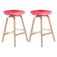 Modern Backless Barstool Indoor Wood Bar Stool with Acrylic Seat Red 2 Piece Set Counter Stool(26"H) Clearhalo 'Bar Furniture' 'Bar Stools' 'bar_stools' 'furn' 'furn_bar_stools' 'furniture_bar_stools' 'Kitchen & Dining Furniture' 'kitchen&dining_furn' 'kitchen' 'kitchen_furn' Furniture' 4251352