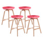 Modern Backless Barstool Indoor Wood Bar Stool with Acrylic Seat Red 4 Piece Set Counter Stool(26"H) Clearhalo 'Bar Furniture' 'Bar Stools' 'bar_stools' 'furn' 'furn_bar_stools' 'furniture_bar_stools' 'Kitchen & Dining Furniture' 'kitchen&dining_furn' 'kitchen' 'kitchen_furn' Furniture' 4251353