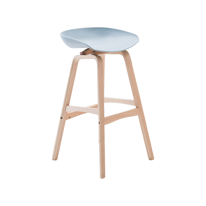 Modern Backless Barstool Indoor Wood Bar Stool with Acrylic Seat Silver Gray 1 Piece Bar Stool(30"H) Clearhalo 'Bar Furniture' 'Bar Stools' 'bar_stools' 'furn' 'furn_bar_stools' 'furniture_bar_stools' 'Kitchen & Dining Furniture' 'kitchen&dining_furn' 'kitchen' 'kitchen_furn' Furniture' 4251356