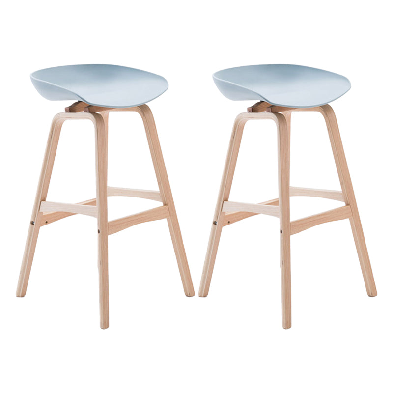 Modern Backless Barstool Indoor Wood Bar Stool with Acrylic Seat Silver Gray 2 Piece Set Bar Stool(30"H) Clearhalo 'Bar Furniture' 'Bar Stools' 'bar_stools' 'furn' 'furn_bar_stools' 'furniture_bar_stools' 'Kitchen & Dining Furniture' 'kitchen&dining_furn' 'kitchen' 'kitchen_furn' Furniture' 4251357