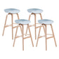 Modern Backless Barstool Indoor Wood Bar Stool with Acrylic Seat Silver Gray 4 Piece Set Bar Stool(30"H) Clearhalo 'Bar Furniture' 'Bar Stools' 'bar_stools' 'furn' 'furn_bar_stools' 'furniture_bar_stools' 'Kitchen & Dining Furniture' 'kitchen&dining_furn' 'kitchen' 'kitchen_furn' Furniture' 4251358