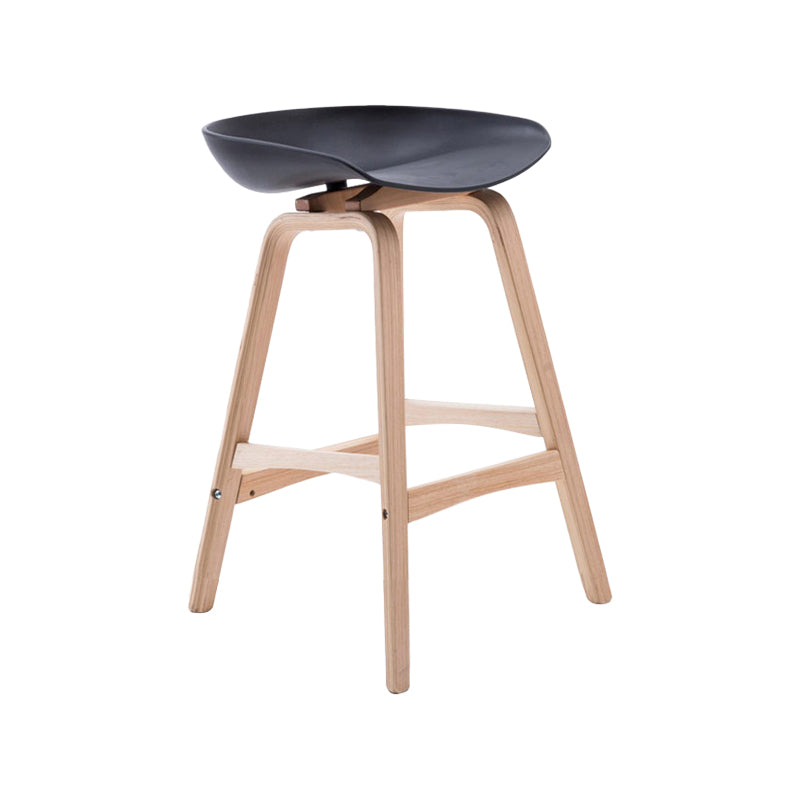 Modern Backless Barstool Indoor Wood Bar Stool with Acrylic Seat Black 1 Piece Counter Stool(26"H) Clearhalo 'Bar Furniture' 'Bar Stools' 'bar_stools' 'furn' 'furn_bar_stools' 'furniture_bar_stools' 'Kitchen & Dining Furniture' 'kitchen&dining_furn' 'kitchen' 'kitchen_furn' Furniture' 4251359