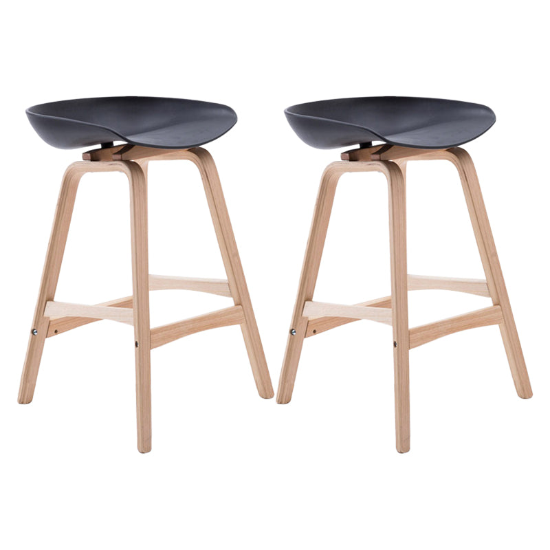 Modern Backless Barstool Indoor Wood Bar Stool with Acrylic Seat Black 2 Piece Set Counter Stool(26"H) Clearhalo 'Bar Furniture' 'Bar Stools' 'bar_stools' 'furn' 'furn_bar_stools' 'furniture_bar_stools' 'Kitchen & Dining Furniture' 'kitchen&dining_furn' 'kitchen' 'kitchen_furn' Furniture' 4251360