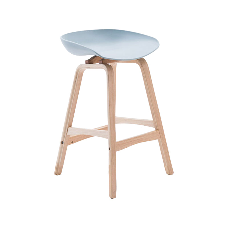 Modern Backless Barstool Indoor Wood Bar Stool with Acrylic Seat Silver Gray 1 Piece Counter Stool(26"H) Clearhalo 'Bar Furniture' 'Bar Stools' 'bar_stools' 'furn' 'furn_bar_stools' 'furniture_bar_stools' 'Kitchen & Dining Furniture' 'kitchen&dining_furn' 'kitchen' 'kitchen_furn' Furniture' 4251362