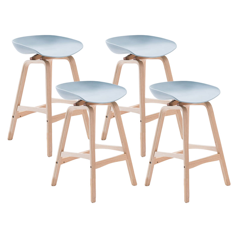 Modern Backless Barstool Indoor Wood Bar Stool with Acrylic Seat Silver Gray 4 Piece Set Counter Stool(26"H) Clearhalo 'Bar Furniture' 'Bar Stools' 'bar_stools' 'furn' 'furn_bar_stools' 'furniture_bar_stools' 'Kitchen & Dining Furniture' 'kitchen&dining_furn' 'kitchen' 'kitchen_furn' Furniture' 4251364