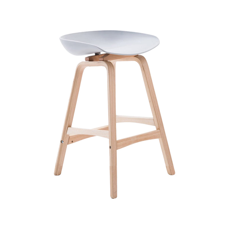 Modern Backless Barstool Indoor Wood Bar Stool with Acrylic Seat Grey 1 Piece Counter Stool(26"H) Clearhalo 'Bar Furniture' 'Bar Stools' 'bar_stools' 'furn' 'furn_bar_stools' 'furniture_bar_stools' 'Kitchen & Dining Furniture' 'kitchen&dining_furn' 'kitchen' 'kitchen_furn' Furniture' 4251365