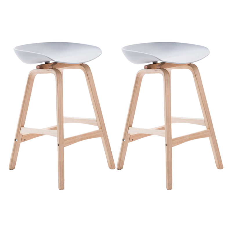 Modern Backless Barstool Indoor Wood Bar Stool with Acrylic Seat Grey 2 Piece Set Counter Stool(26"H) Clearhalo 'Bar Furniture' 'Bar Stools' 'bar_stools' 'furn' 'furn_bar_stools' 'furniture_bar_stools' 'Kitchen & Dining Furniture' 'kitchen&dining_furn' 'kitchen' 'kitchen_furn' Furniture' 4251366