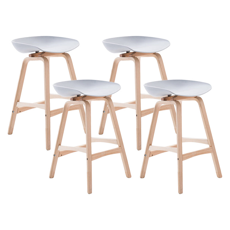 Modern Backless Barstool Indoor Wood Bar Stool with Acrylic Seat Grey 4 Piece Set Counter Stool(26"H) Clearhalo 'Bar Furniture' 'Bar Stools' 'bar_stools' 'furn' 'furn_bar_stools' 'furniture_bar_stools' 'Kitchen & Dining Furniture' 'kitchen&dining_furn' 'kitchen' 'kitchen_furn' Furniture' 4251367