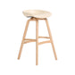 Modern Backless Barstool Indoor Wood Bar Stool with Acrylic Seat Off-White 1 Piece Bar Stool(30"H) Clearhalo 'Bar Furniture' 'Bar Stools' 'bar_stools' 'furn' 'furn_bar_stools' 'furniture_bar_stools' 'Kitchen & Dining Furniture' 'kitchen&dining_furn' 'kitchen' 'kitchen_furn' Furniture' 4251368